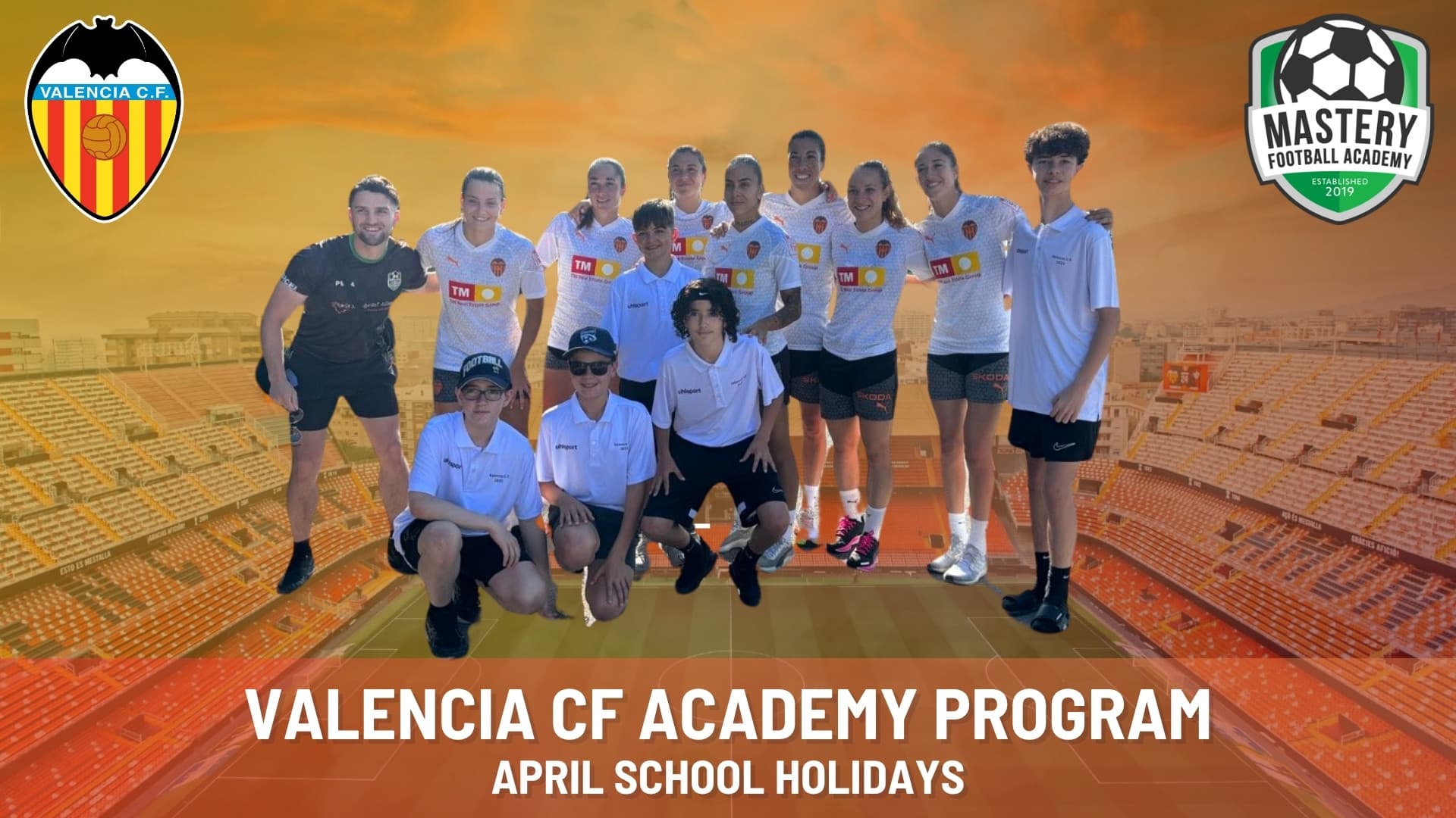 Mastery Football Academy players in Valencia CF kit