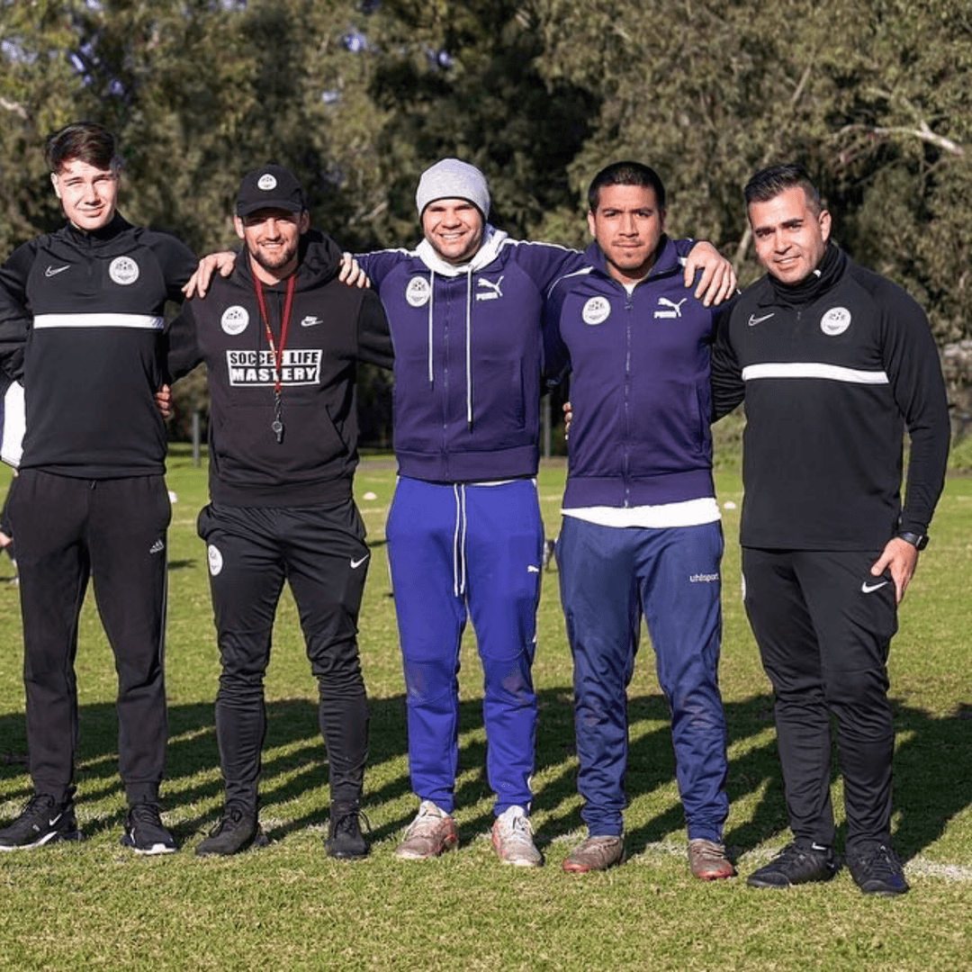 The Mastery Football Academy coaching team, who deliver the 1:1 Coach Education Program in Adelaide